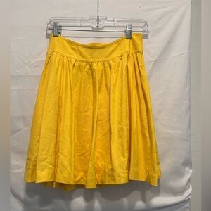 Ralph Lauren Collection 100% Linen Pleated Skirt Yellow Size 4 with Pockets.